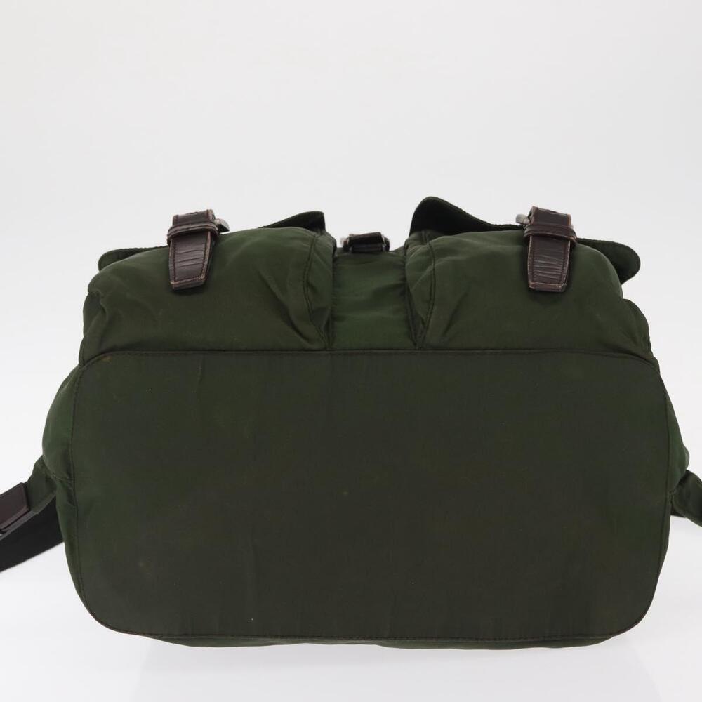PRADA Backpack Nylon Khaki Silver Auth ti3500 - Picture 5 of 16